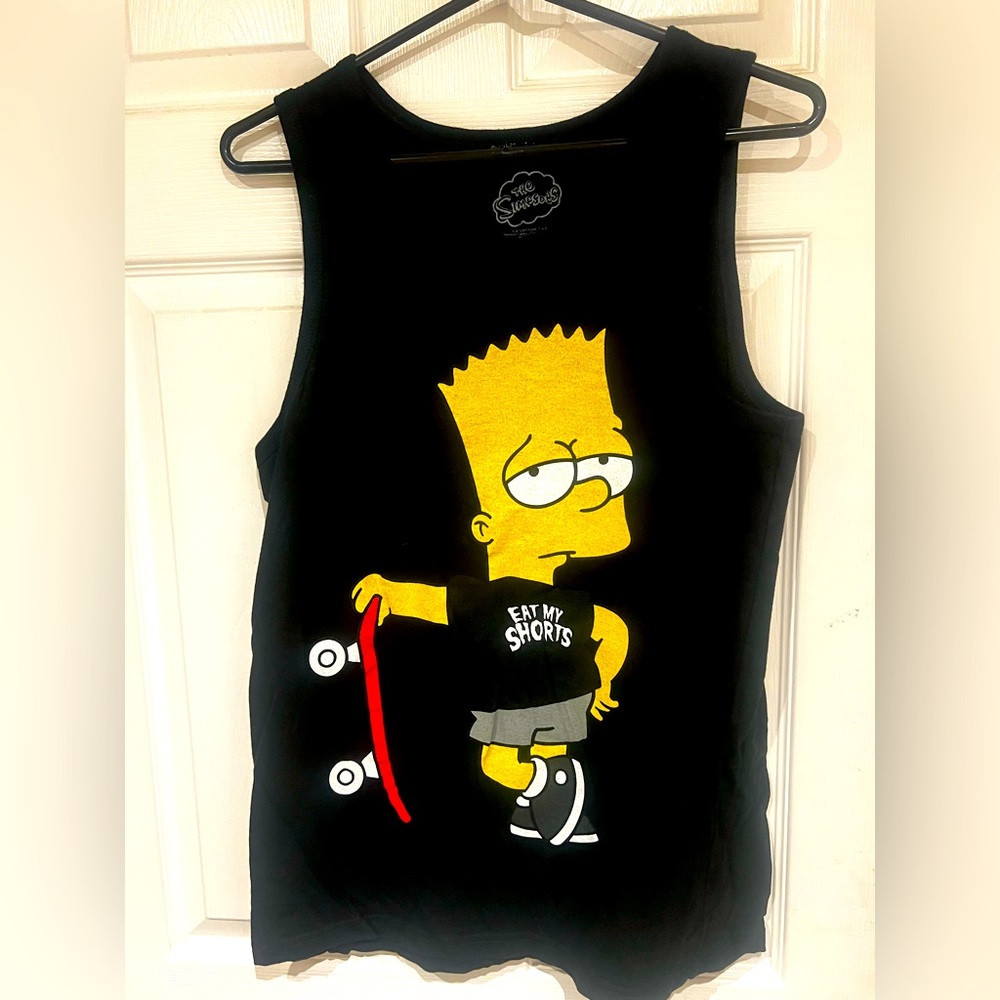 Bart Simpson Eat My Shorts Black Skateboard Tank Top